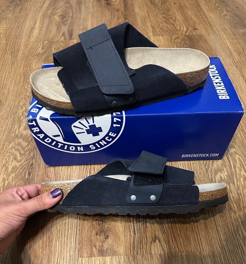 BIRKENSTOCK Kyoto black leather sandals slippers shoes women’s eur 39 new